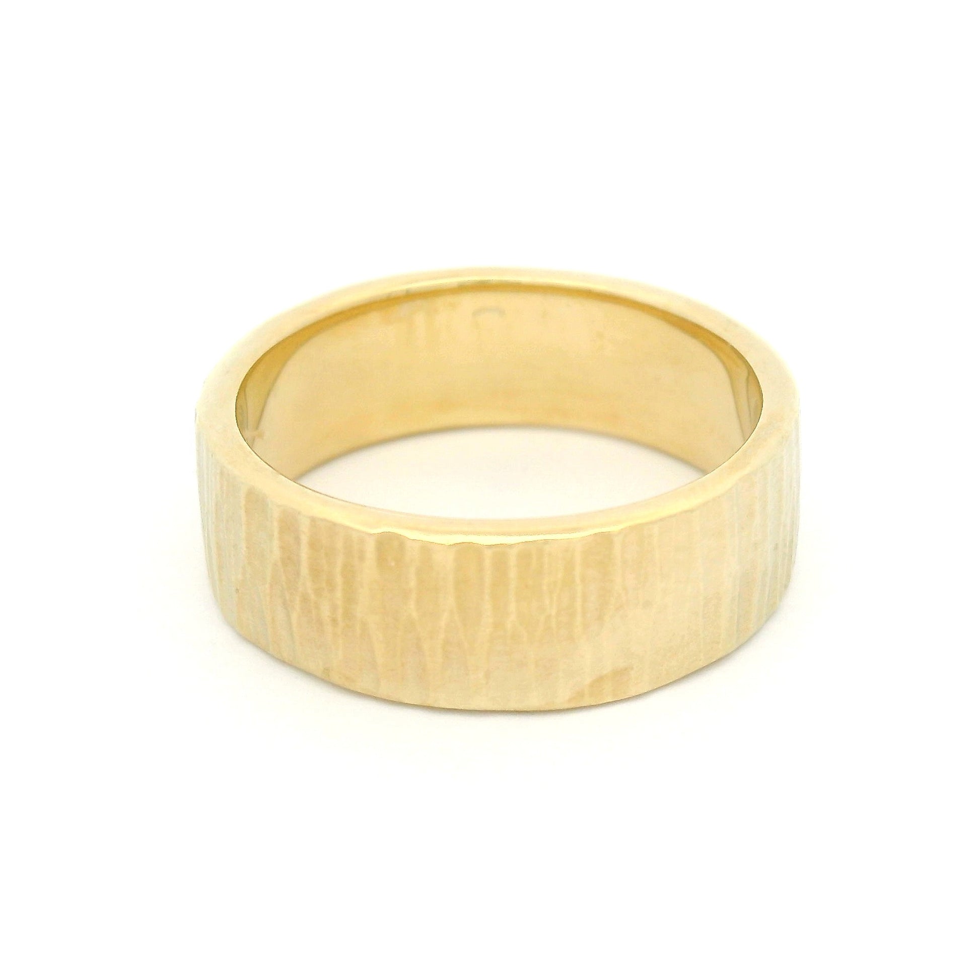 10k Yellow 7mm Wide textured Band