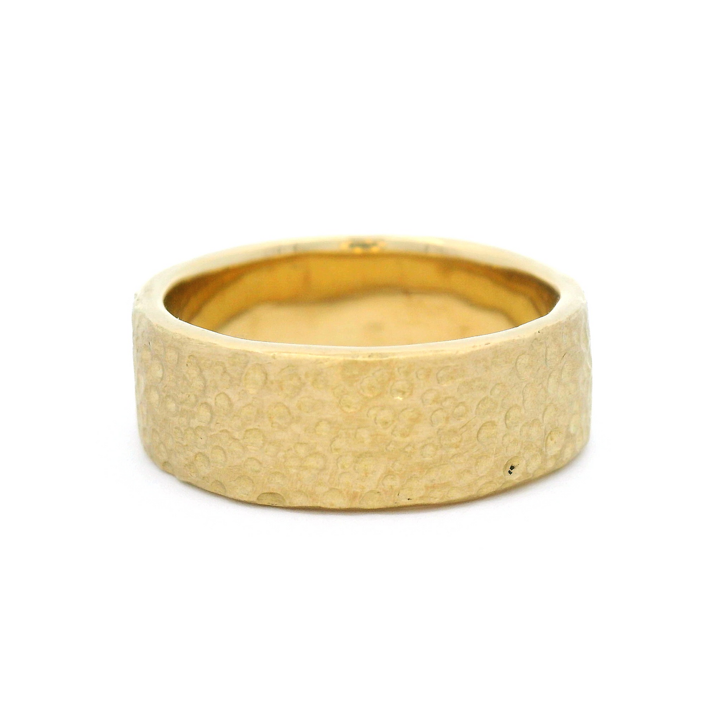 10k Yellow 7mm Wide Dotted Textured Band