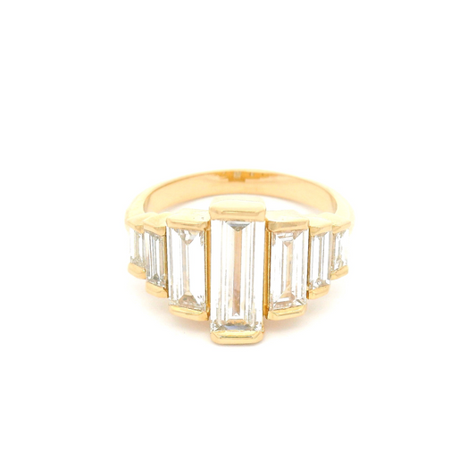 14k Yellow Engagement Ring with 1.81cts of Lab-Grown Baguette Cut Diamonds