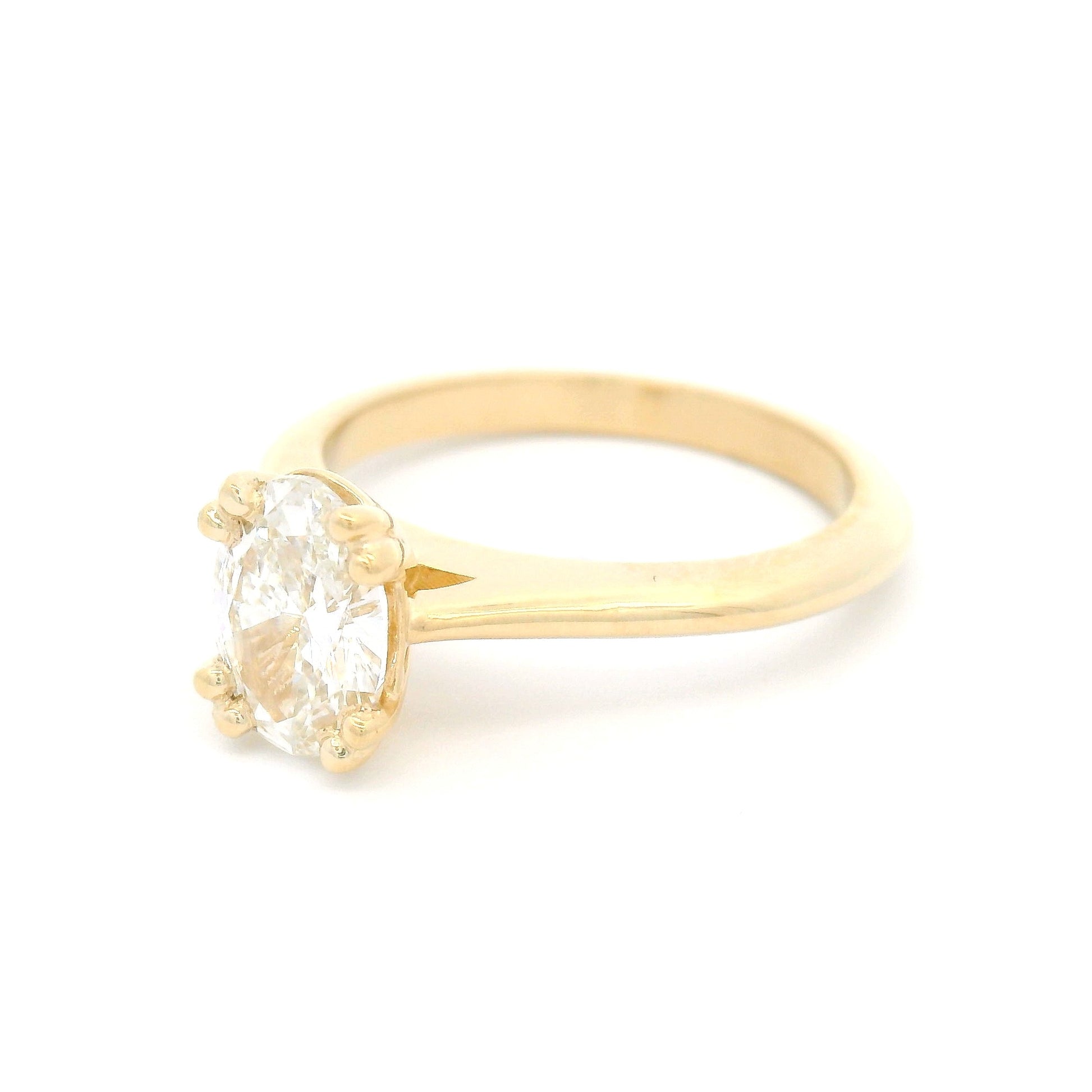 14k Yellow Solitaire with 1.02ct Lab-Grown Oval Diamond