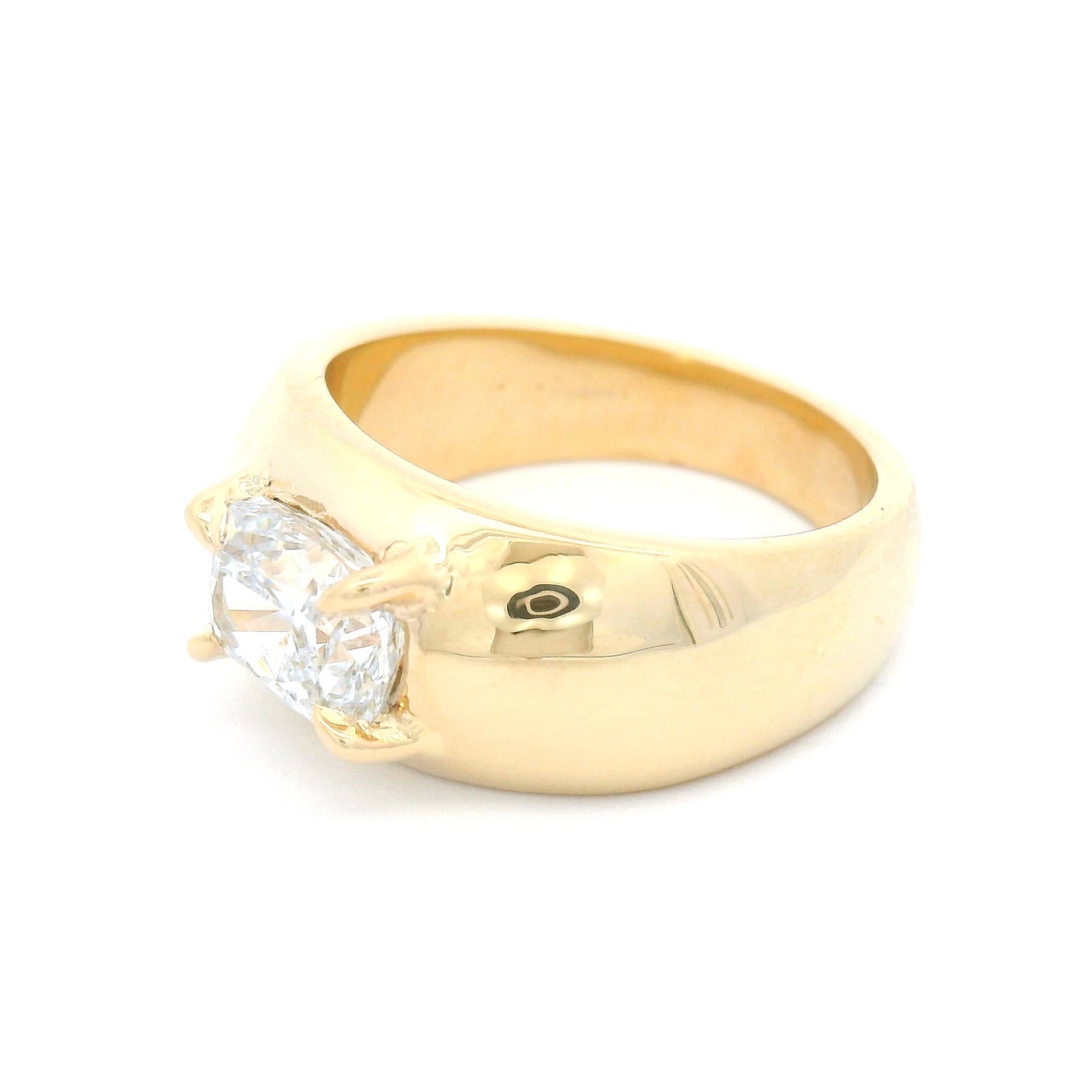 14k Yellow Claw-Set Solitaire with 1.5ct Lab-Grown Cushion Diamond