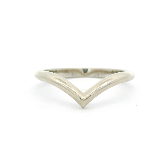 14k White 2mm Wide Chevron Band