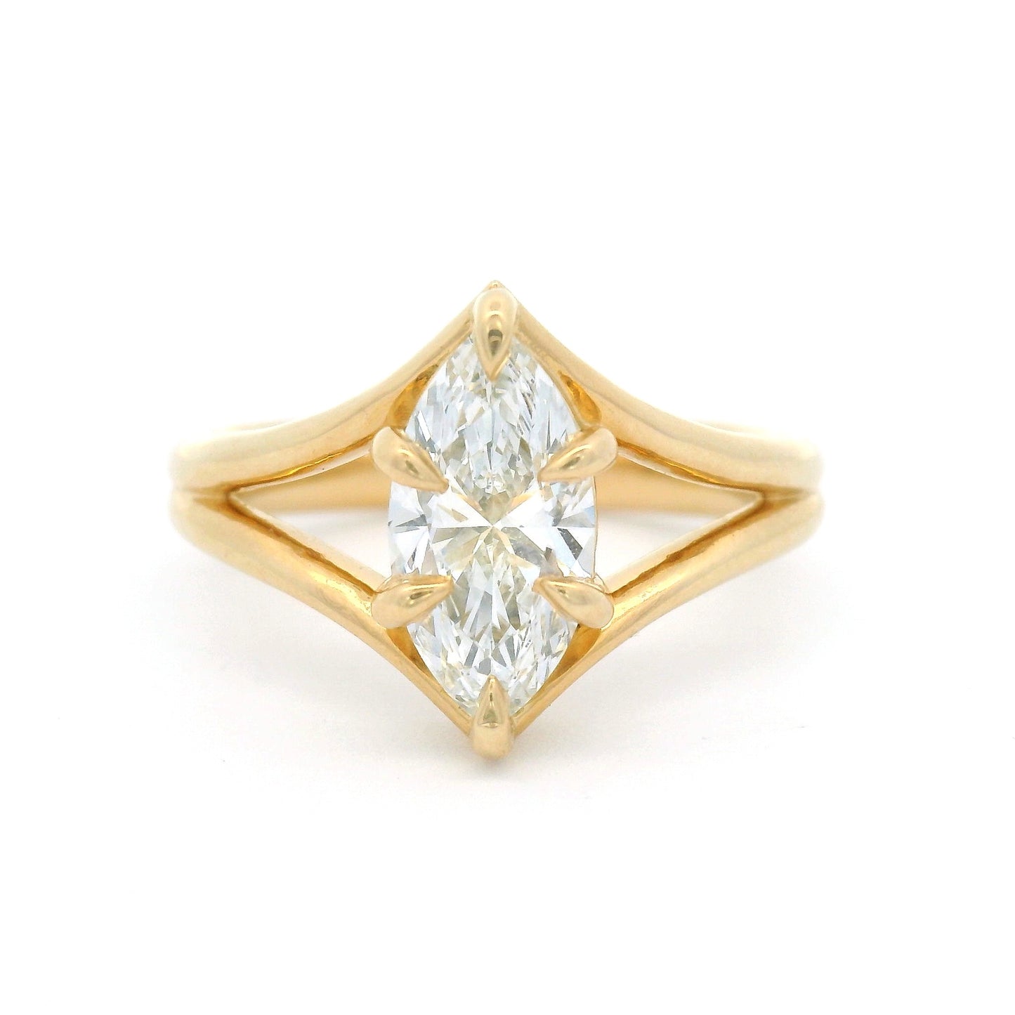 14k Yellow Solitaire with 1.12ct Lab-Grown Marquise Diamond