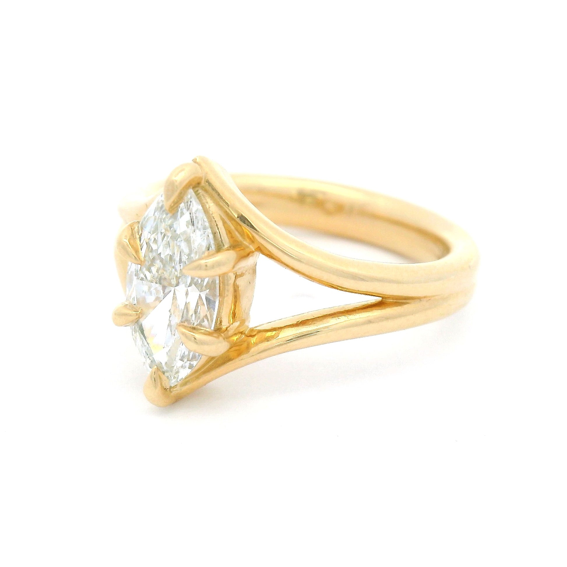 14k Yellow Solitaire with 1.12ct Lab-Grown Marquise Diamond