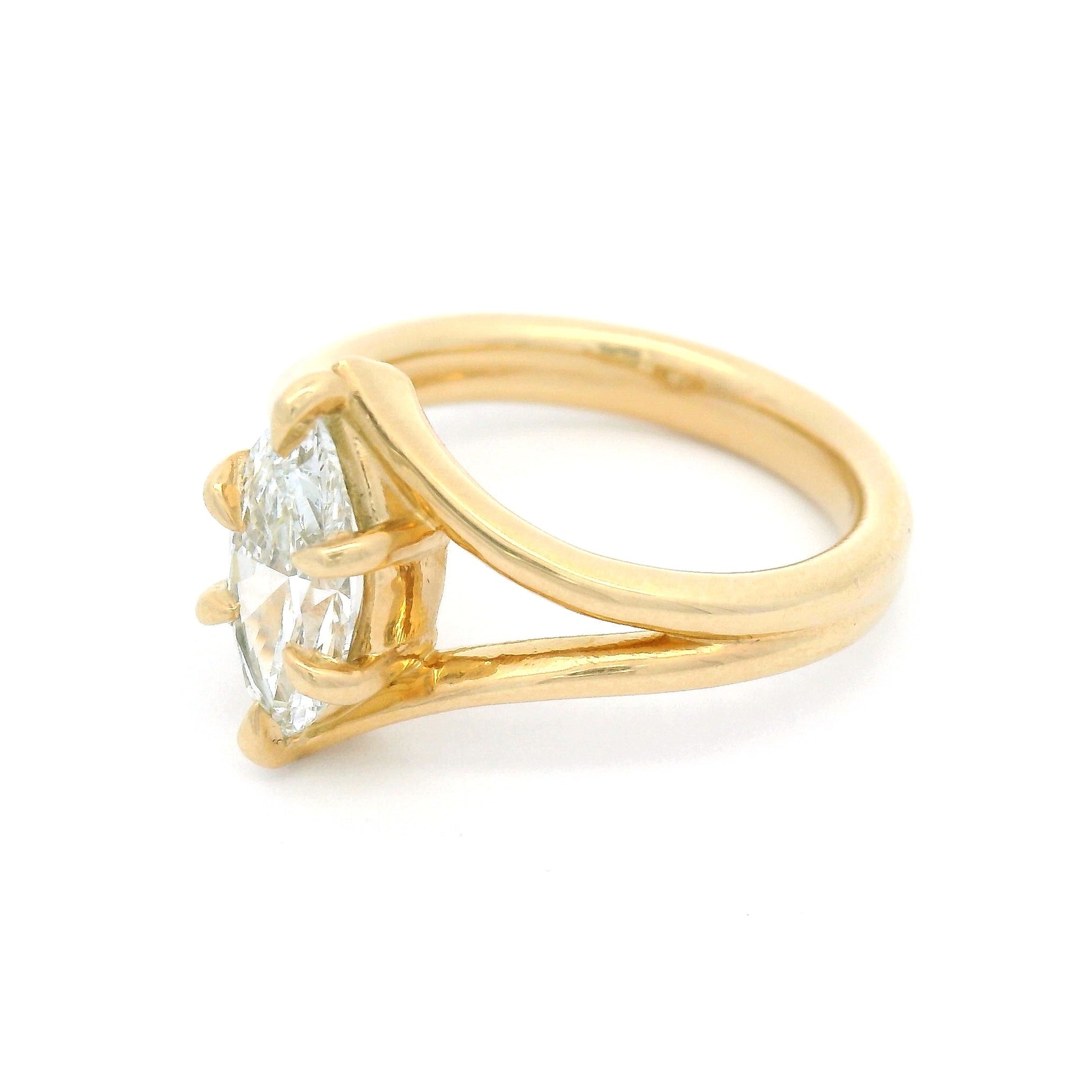 14k Yellow Solitaire with 1.12ct Lab-Grown Marquise Diamond