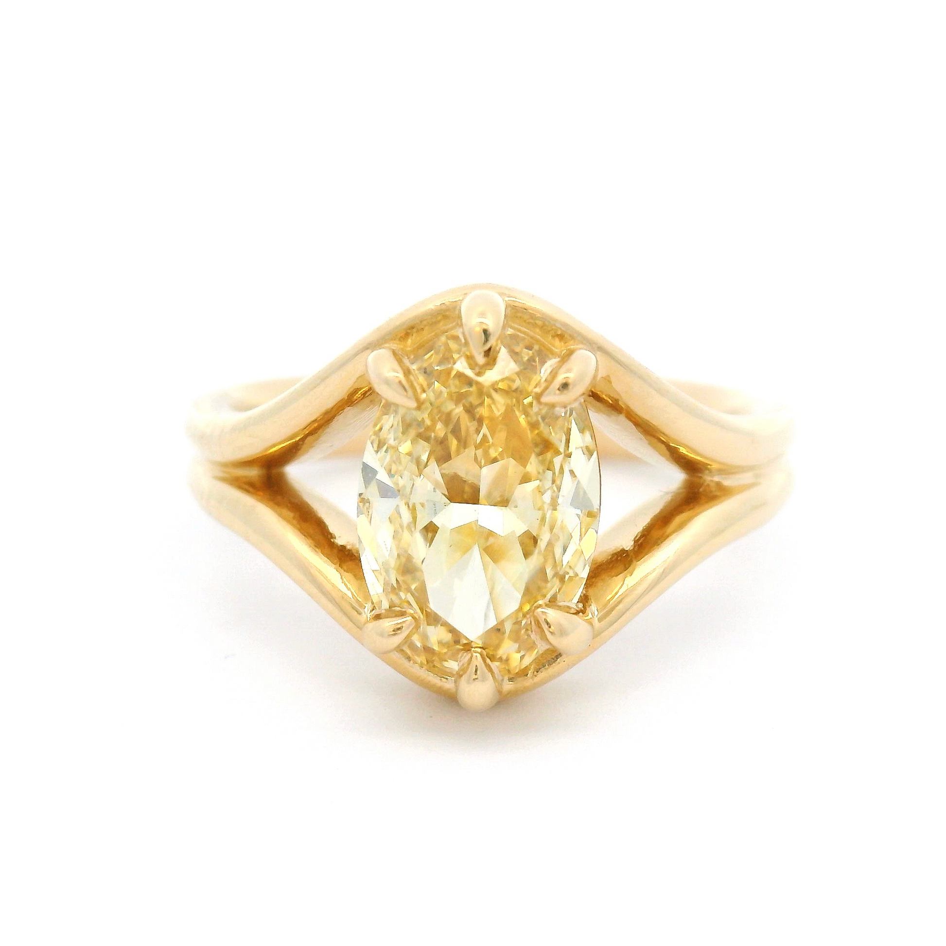 14k Yellow Solitaire with 2.09ct Lab-Grown Oval Yellow Diamond