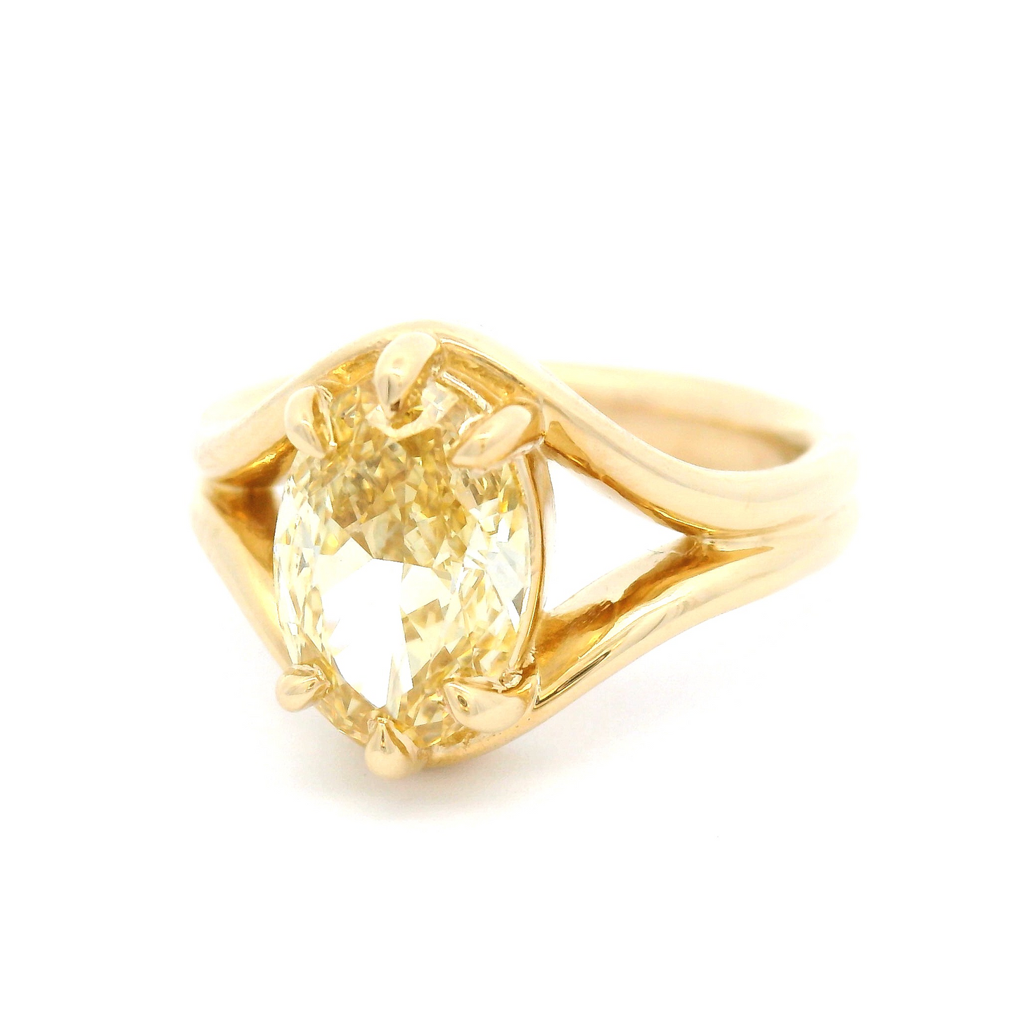 14k Yellow Solitaire with 2.09ct Lab-Grown Oval Yellow Diamond