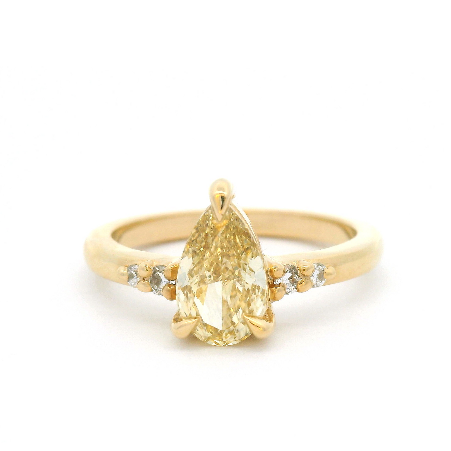 14k Yellow Engagement Ring with 1.05ct Lab-Grown Yellow Diamond & Accent Lab Diamonds