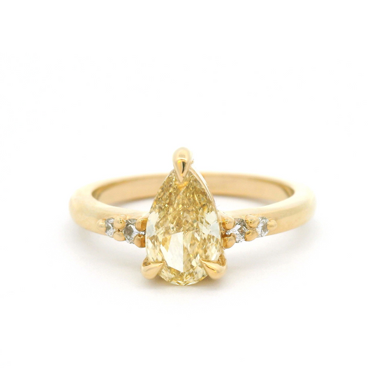 14k Yellow Engagement Ring with 1.05ct Lab-Grown Yellow Diamond & Accent Lab Diamonds