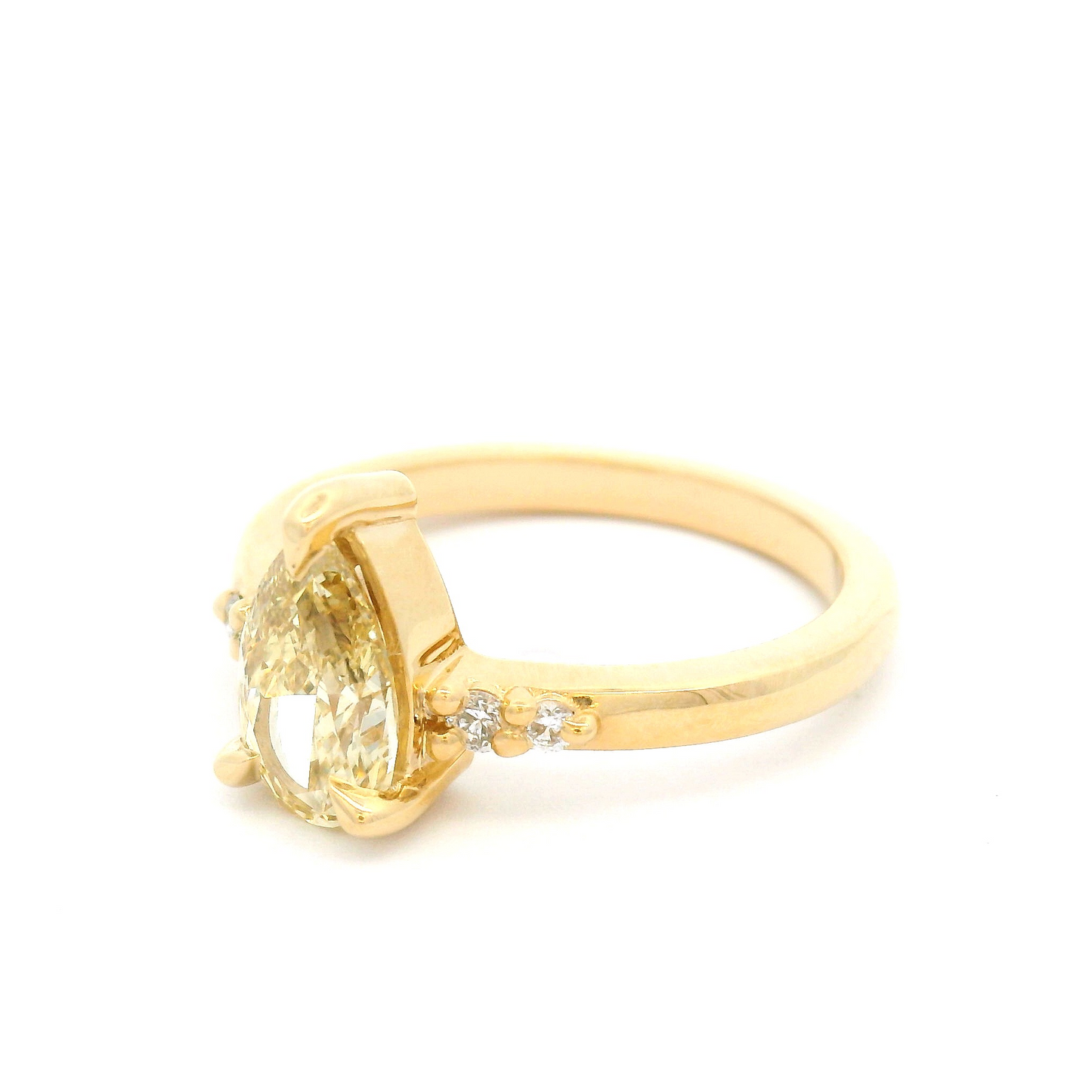 14k Yellow Engagement Ring with 1.05ct Lab-Grown Yellow Diamond & Accent Lab Diamonds