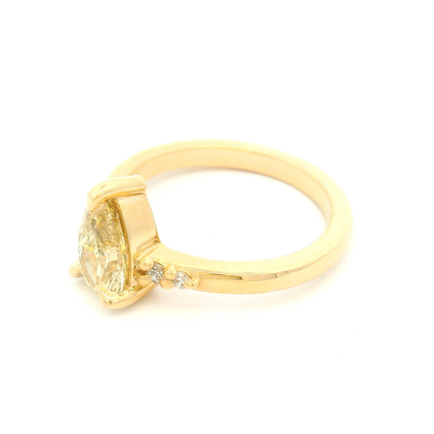 14k Yellow Engagement Ring with 1.05ct Lab-Grown Yellow Diamond & Accent Lab Diamonds