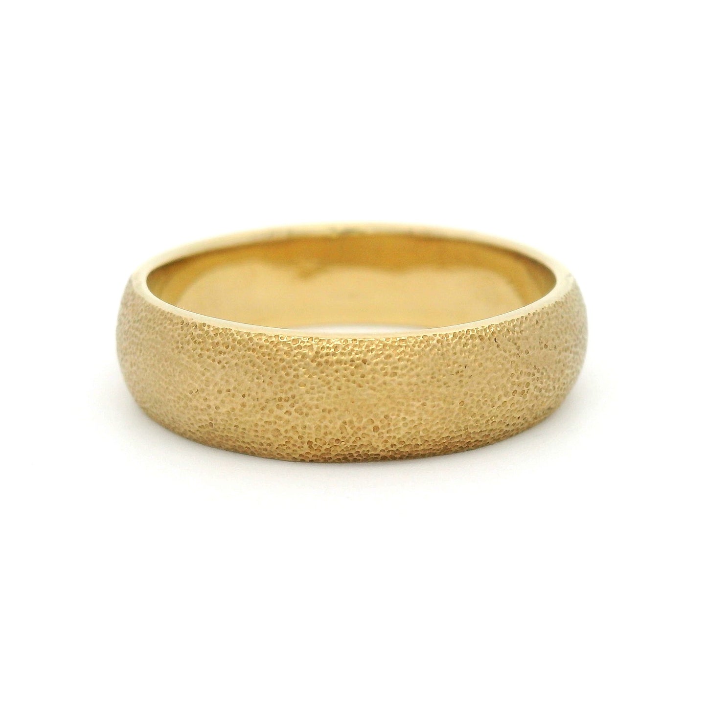 14k Yellow 5.5mm Wide textured Band
