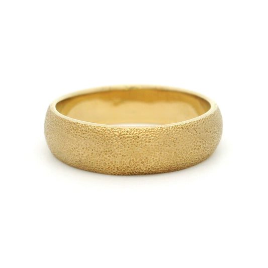 14k Yellow 5.5mm Wide textured Band