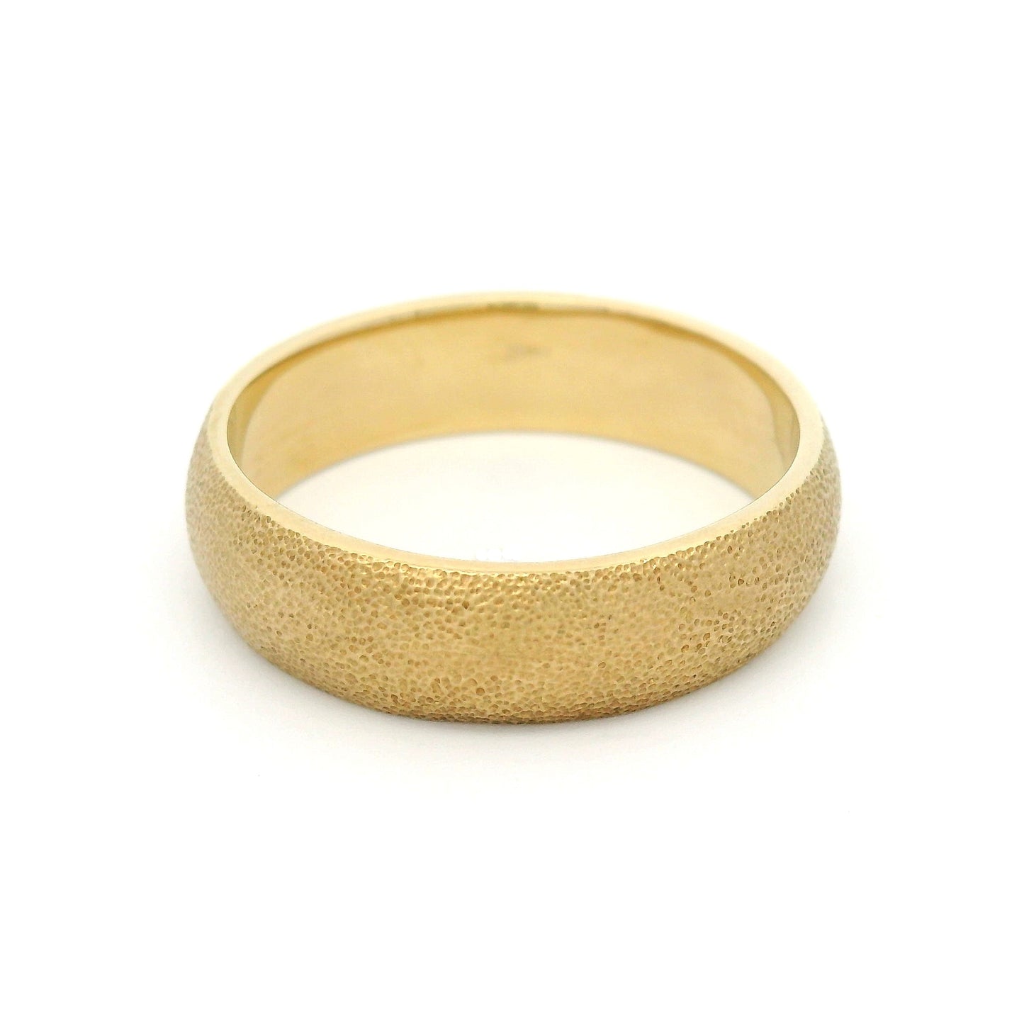 14k Yellow 5.5mm Wide textured Band