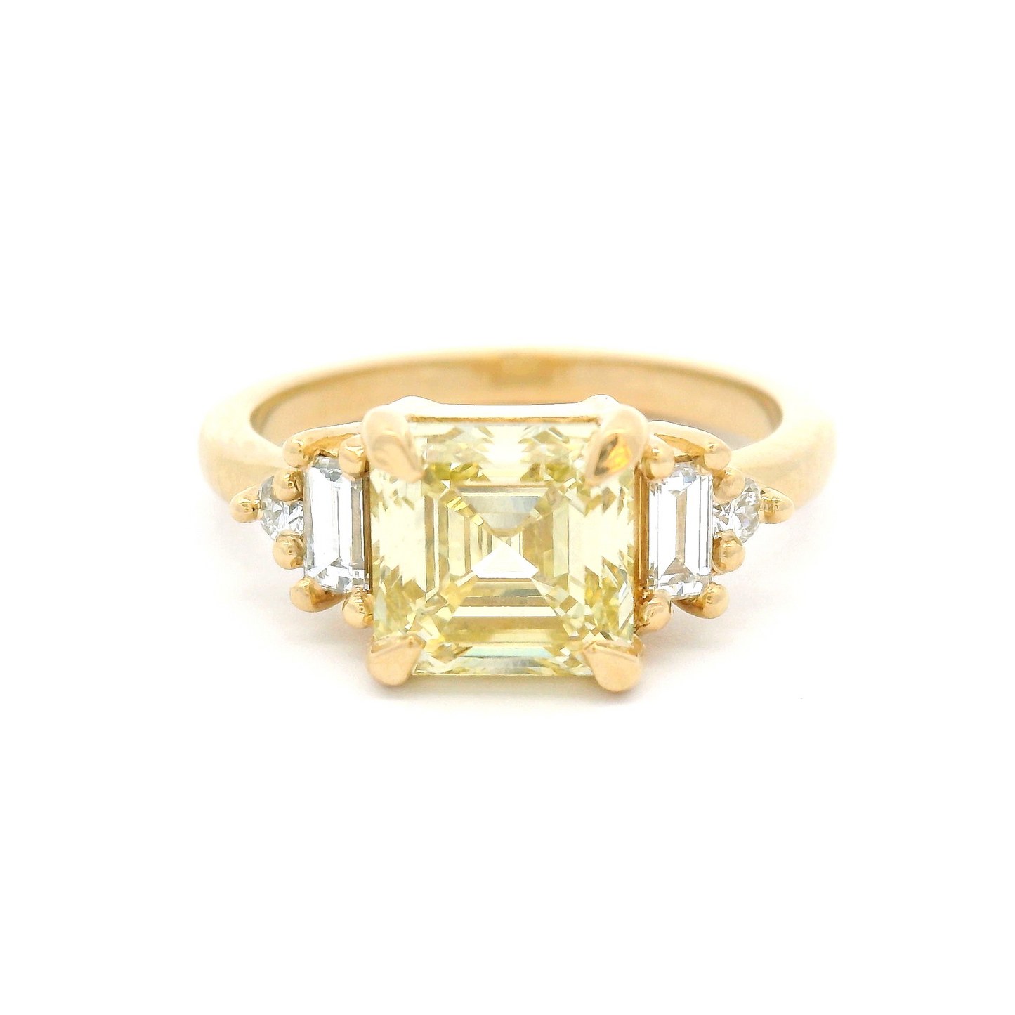 14k Yellow Engagement Ring with 2.08ct Lab-Grown Yellow Diamond & Accent Lab Diamonds