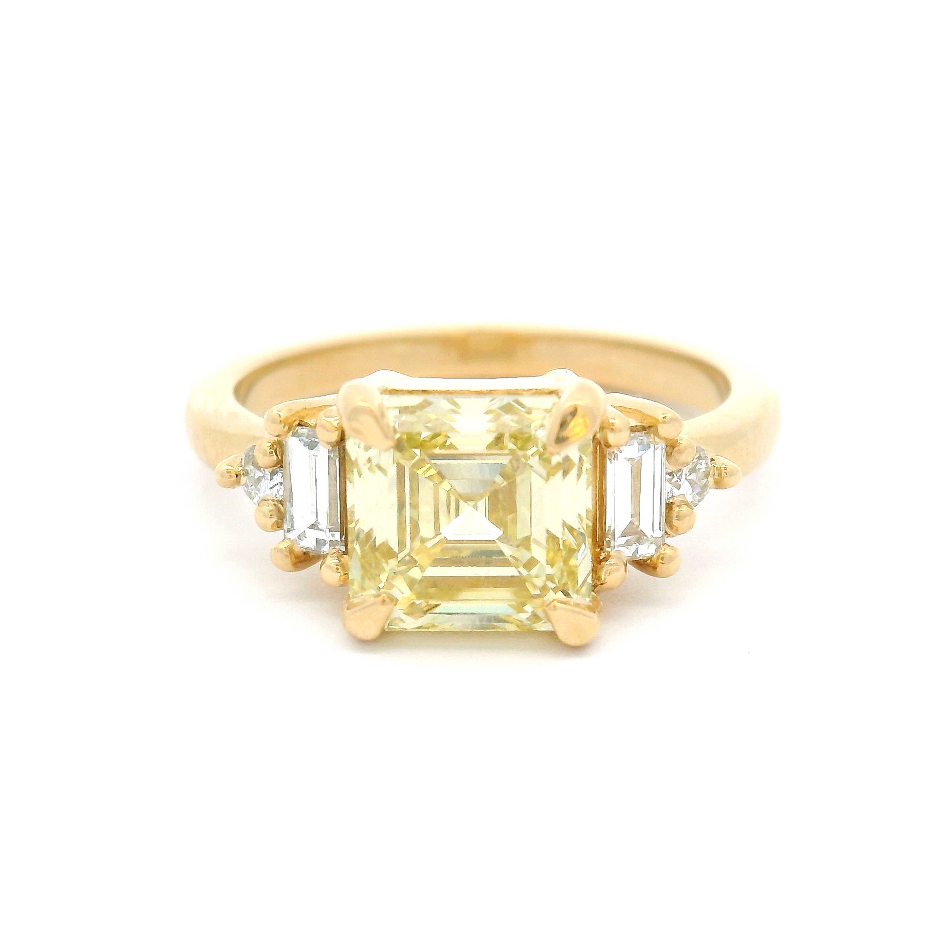 14k Yellow Engagement Ring with 2.08ct Lab-Grown Yellow Diamond & Accent Lab Diamonds