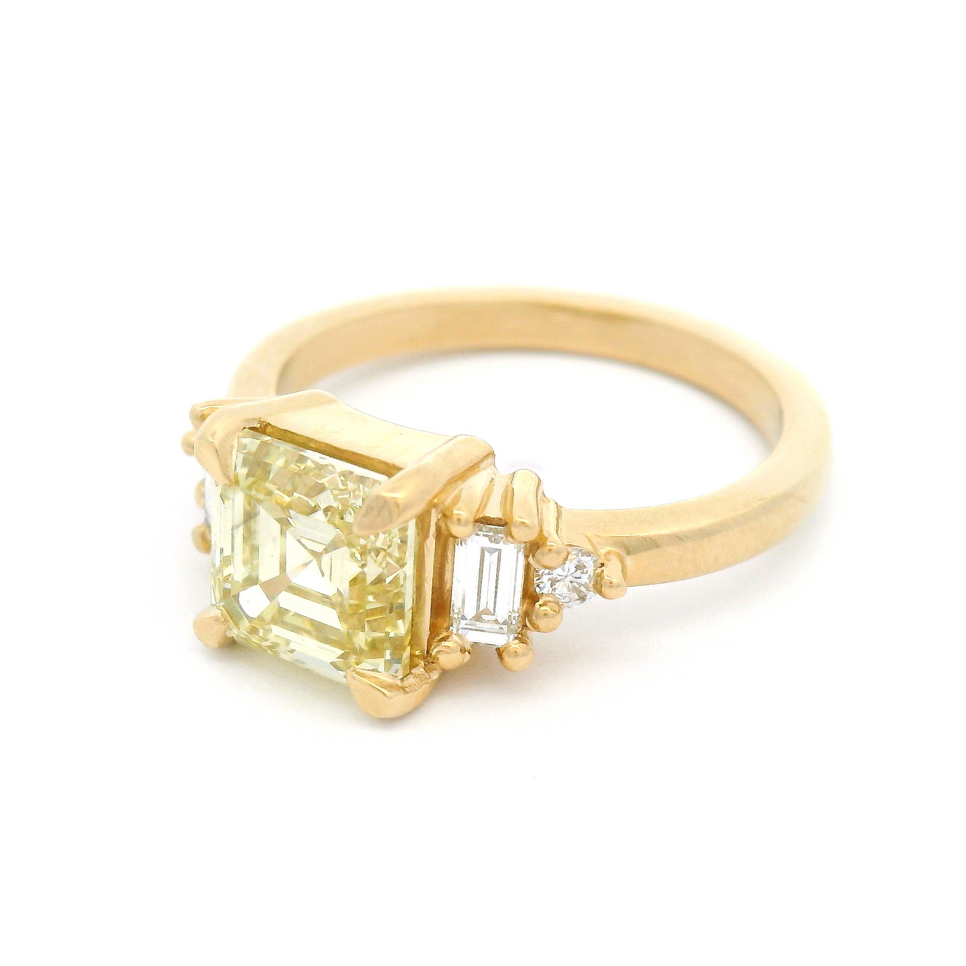 14k Yellow Engagement Ring with 2.08ct Lab-Grown Yellow Diamond & Accent Lab Diamonds