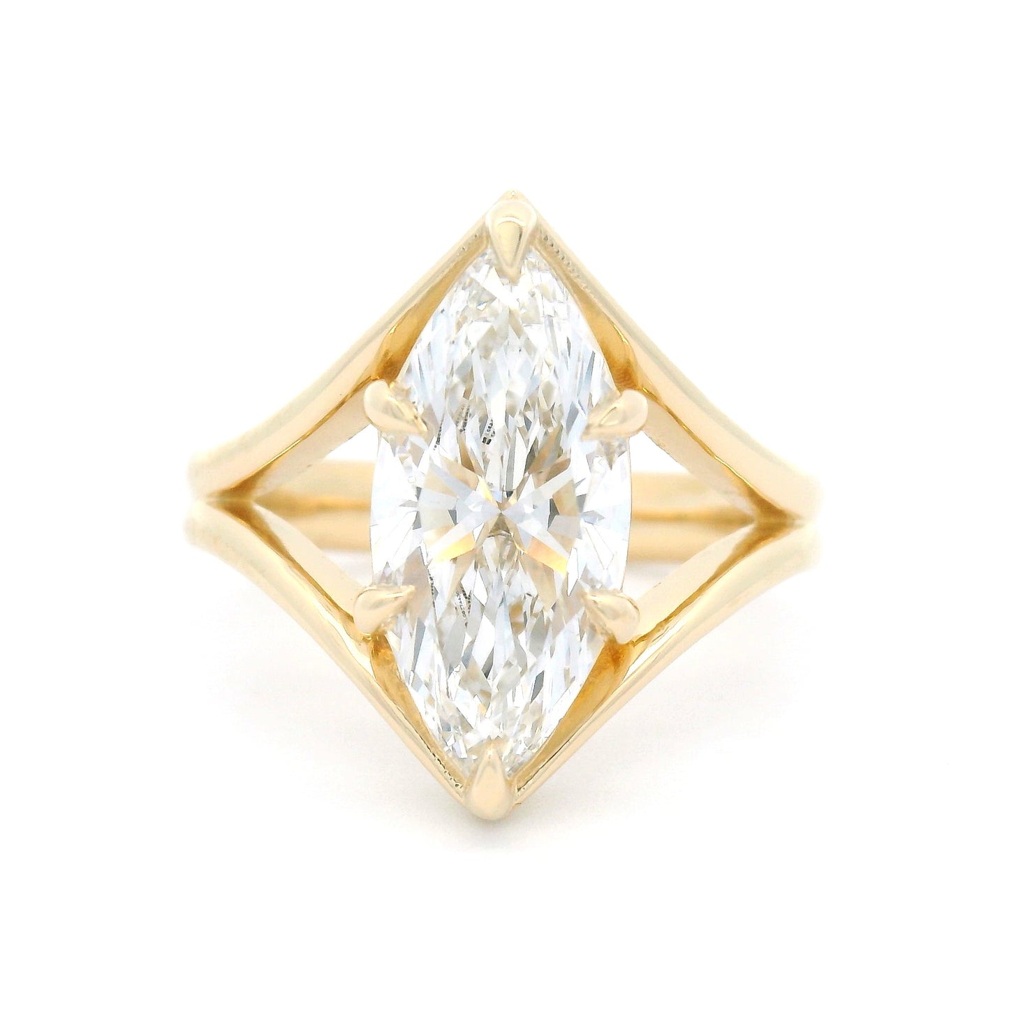 14k Yellow Solitaire with 2.51ct Lab-Grown Marquise Diamond