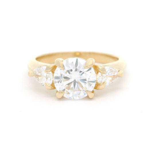 14k Yellow Three Stone Engagement Ring with 1.92cts of Lab-Grown Diamonds