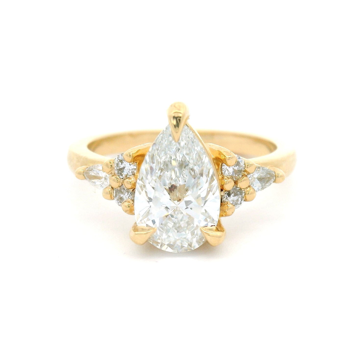 14k Yellow Engagement Ring with 1.54ct Lab-Grown Diamond with Accent Lab Diamonds