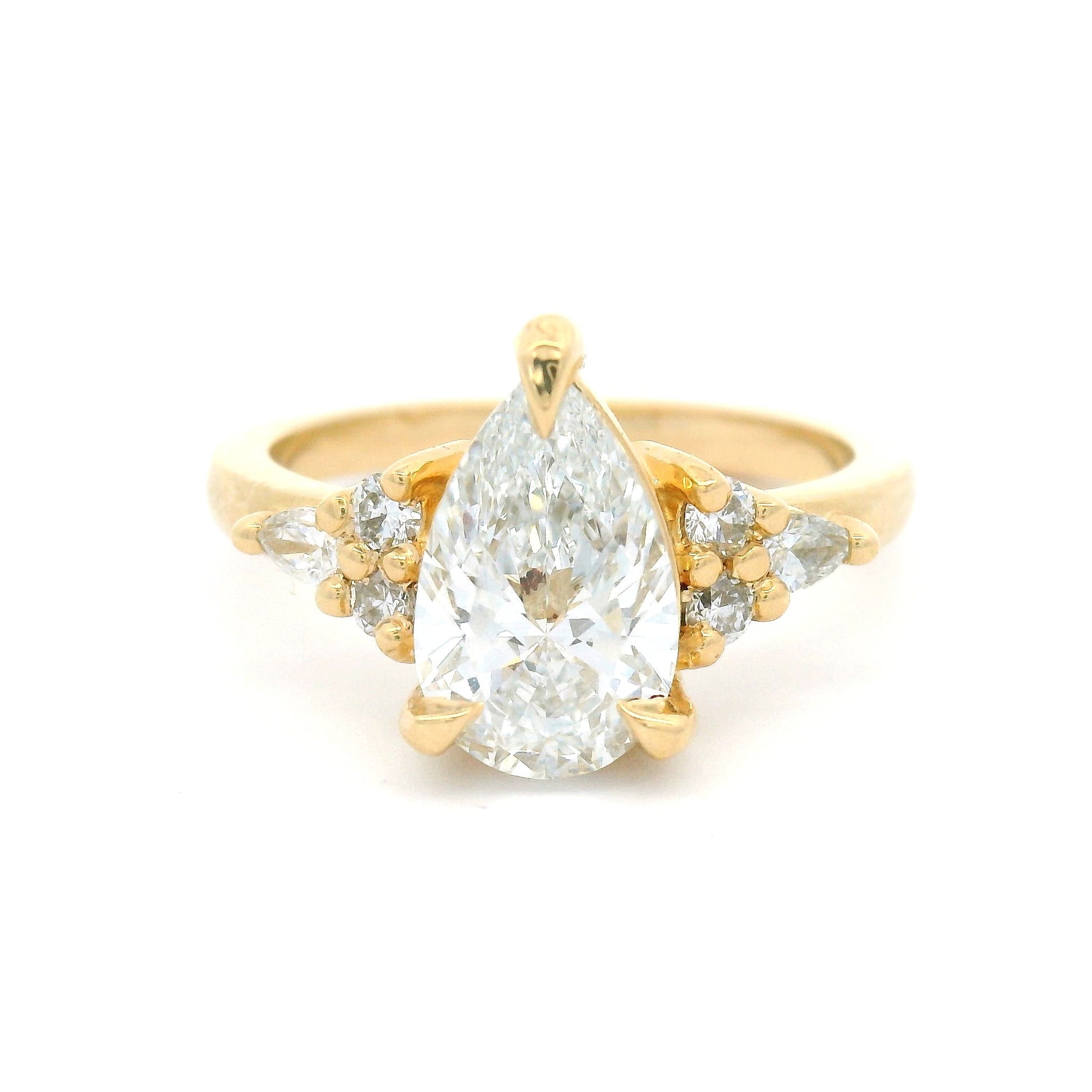 14k Yellow Engagement Ring with 1.54ct Lab-Grown Diamond with Accent Lab Diamonds