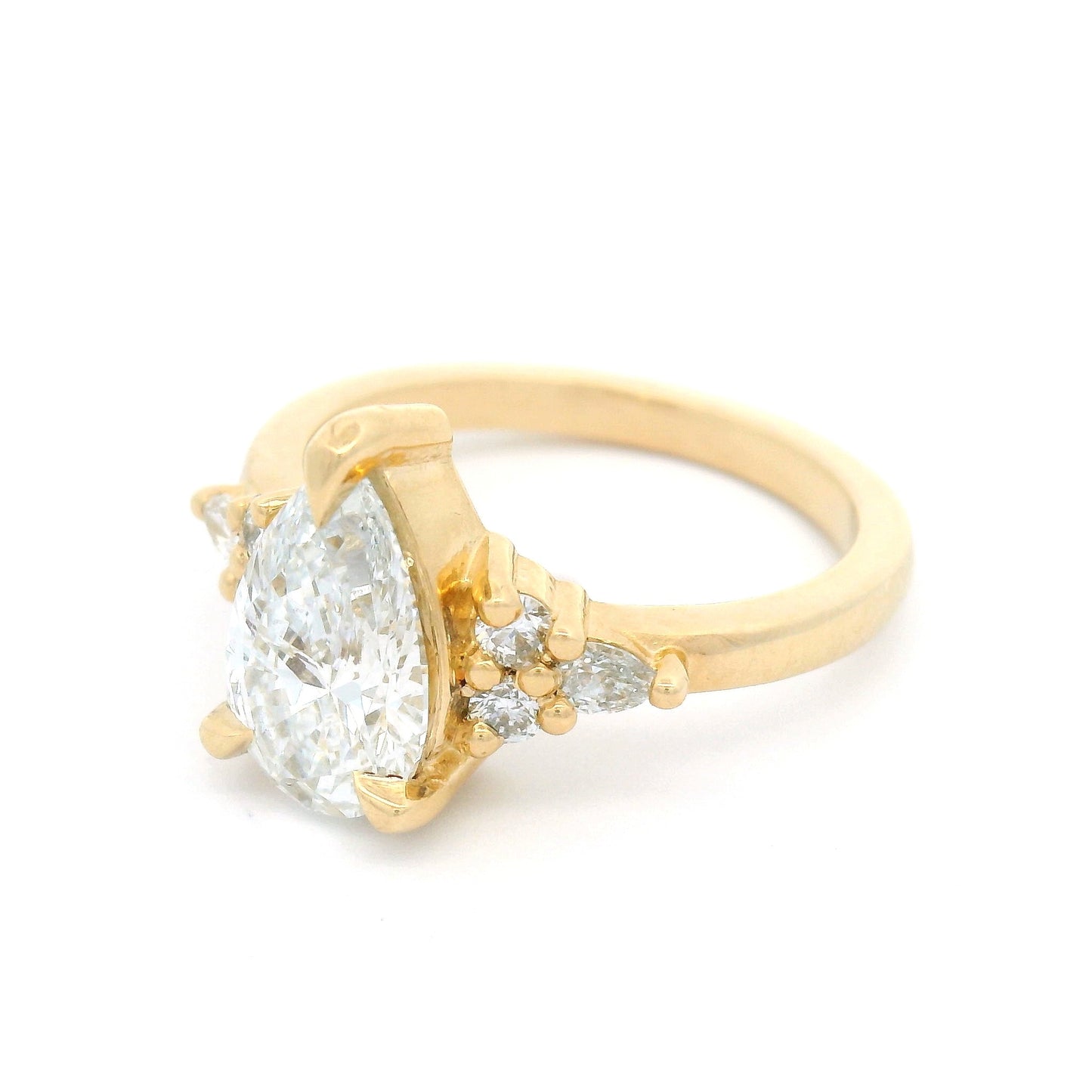 14k Yellow Engagement Ring with 1.54ct Lab-Grown Diamond with Accent Lab Diamonds