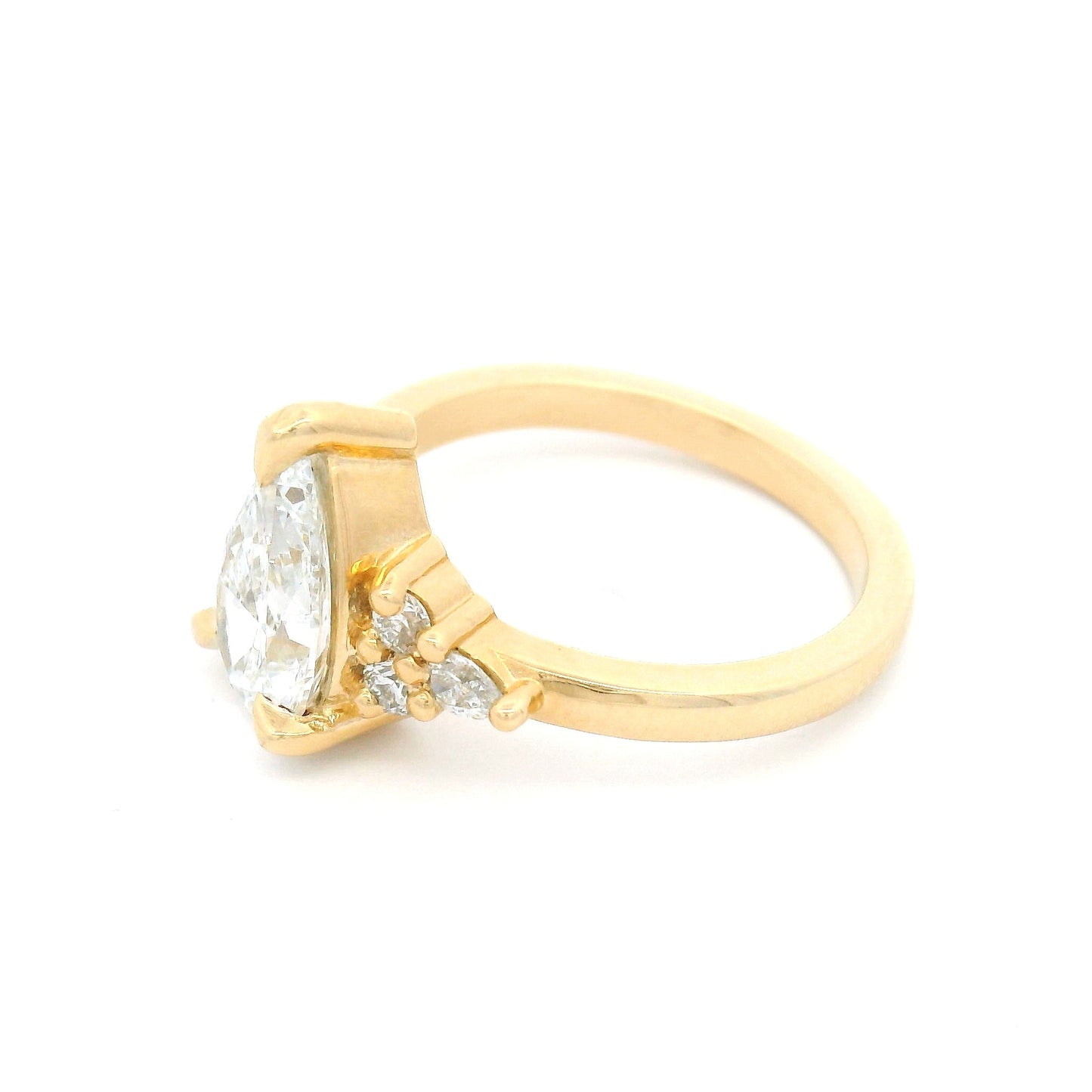 14k Yellow Engagement Ring with 1.54ct Lab-Grown Diamond with Accent Lab Diamonds