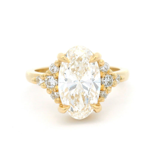 14k Yellow Engagement Ring with 2.41ct Oval Lab-Grown Diamond & Accent Lab Diamonds