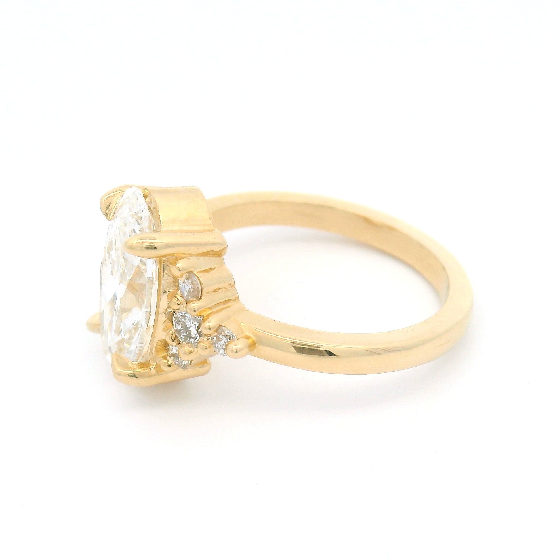 14k Yellow Engagement Ring with 2.41ct Oval Lab-Grown Diamond & Accent Lab Diamonds