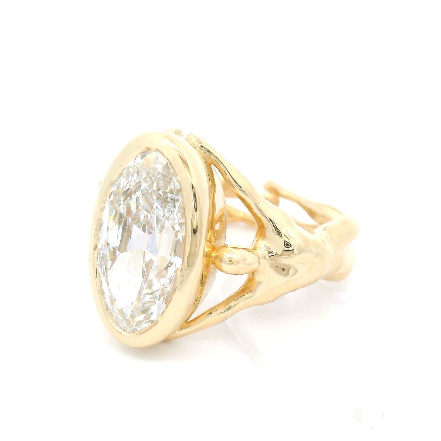 14k Yellow Bezel-Set Solitaire with 3.77ct Lab-Grown Oval Diamond