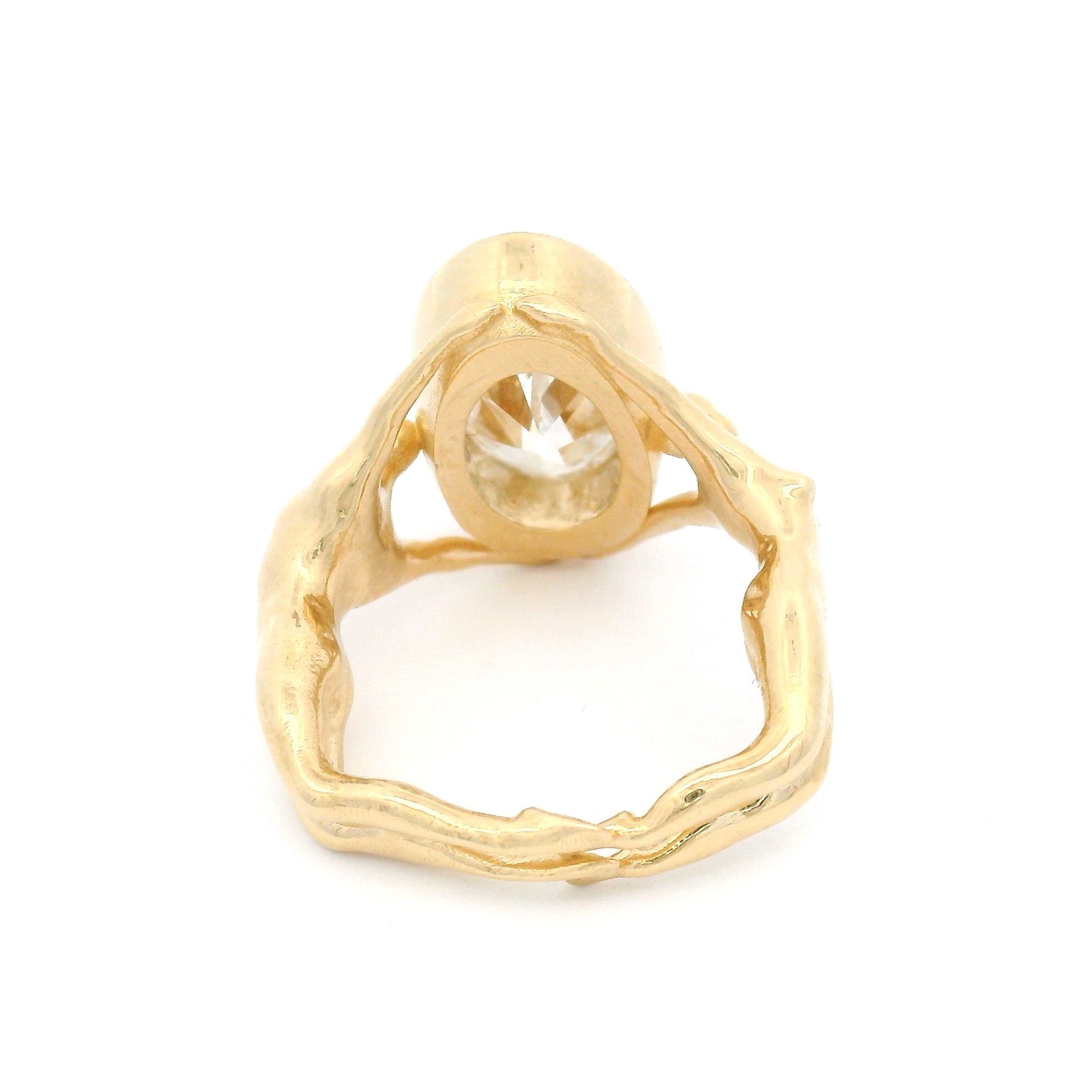 14k Yellow Bezel-Set Solitaire with 3.77ct Lab-Grown Oval Diamond