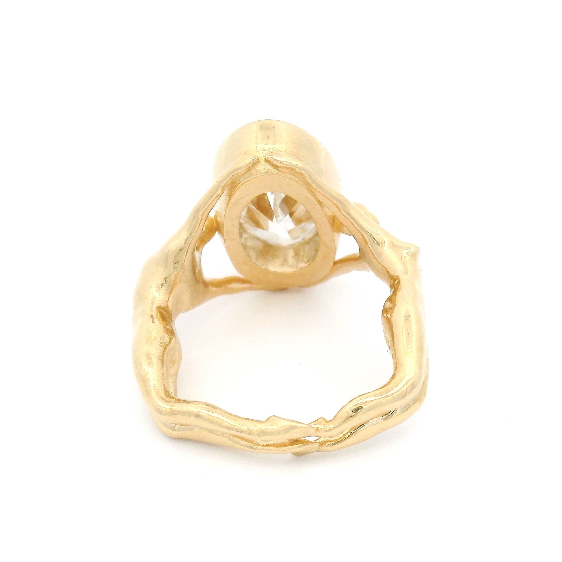 14k Yellow Bezel-Set Solitaire with 3.77ct Lab-Grown Oval Diamond