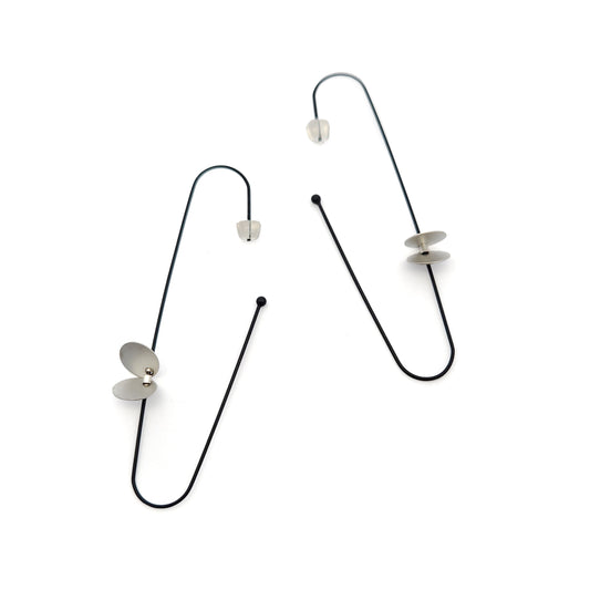 Elongated Oval Hoop Earrings