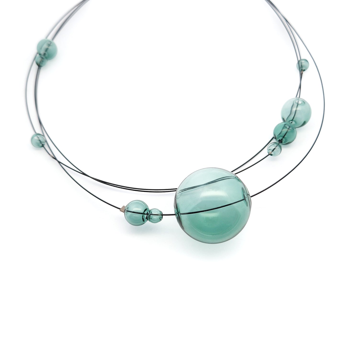 Teal Glass Ball Layer Necklace