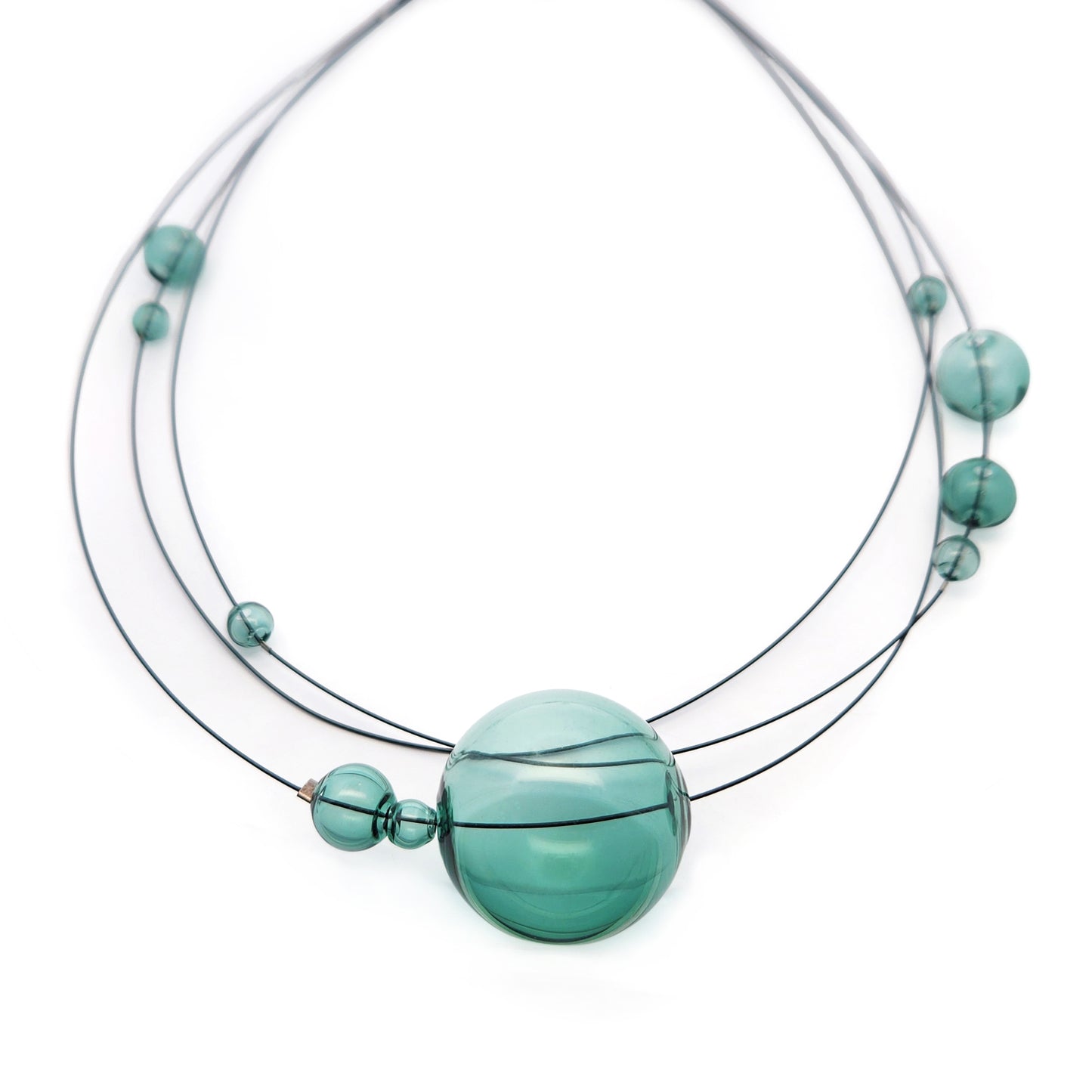 Teal Glass Ball Layer Necklace