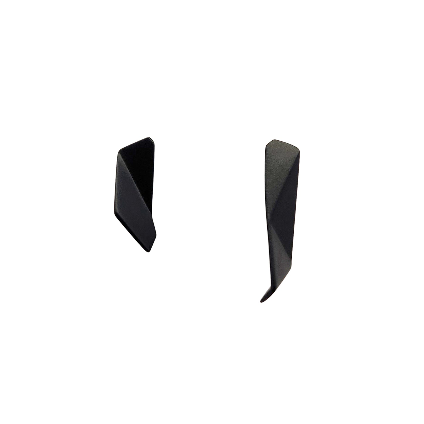 Asymmetric Faceted Black Studs