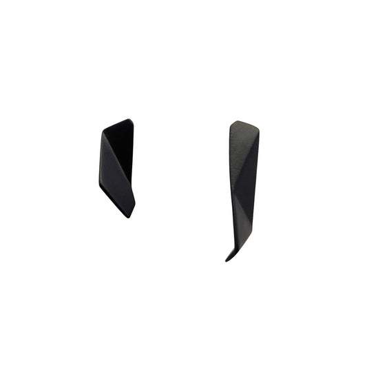 Asymmetric Faceted Black Studs