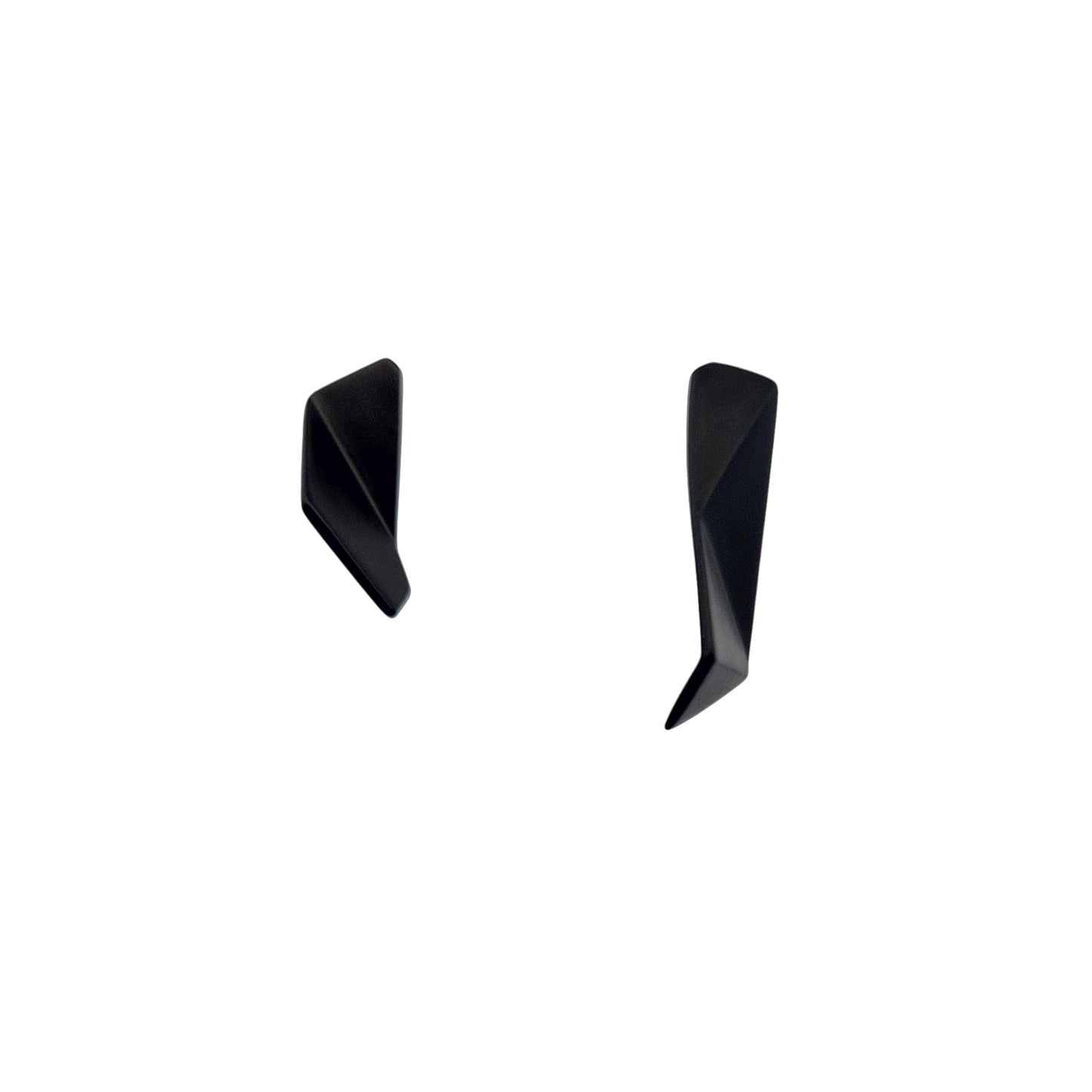 Asymmetric Faceted Black Studs