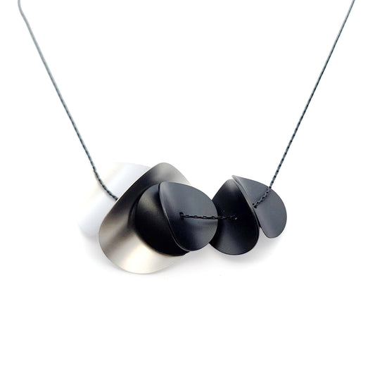 Rhodium Discs Necklace