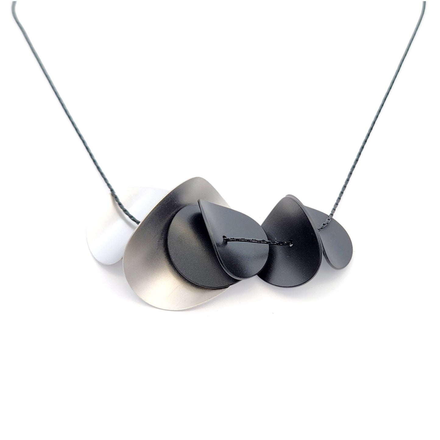 Rhodium Discs Necklace