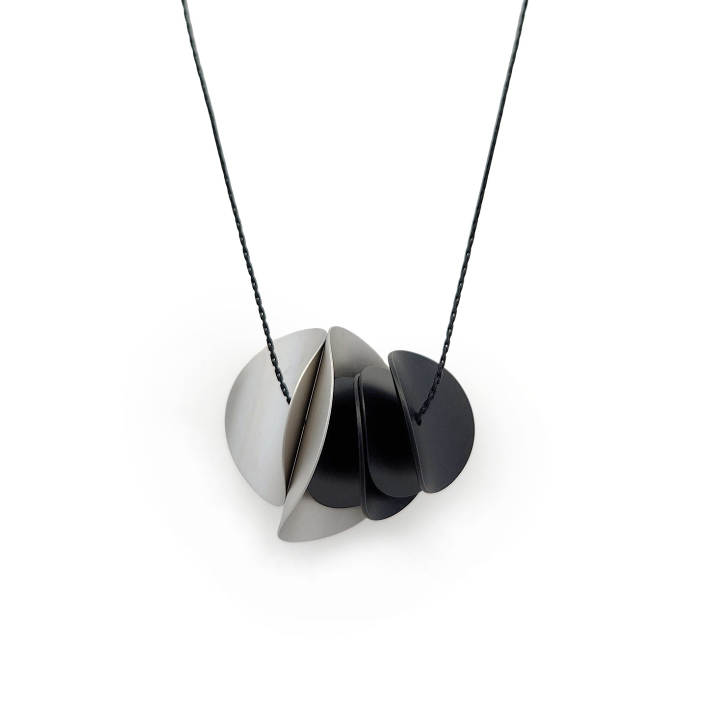 Rhodium Discs Necklace