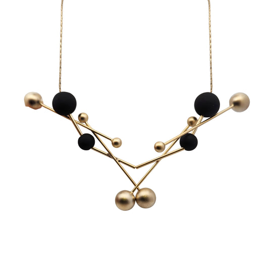 Gold & Rhodium Ball Necklace