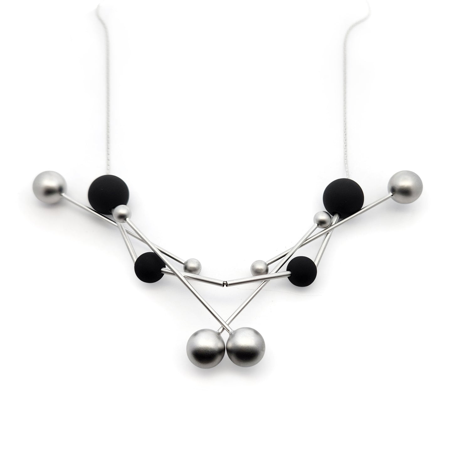 Silver & Rhodium Ball Necklace