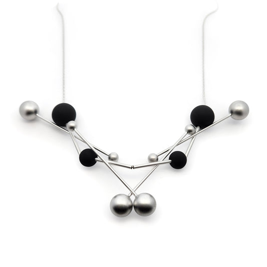 Silver & Rhodium Ball Necklace