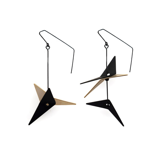 Faceted Triangle Drop Earrings