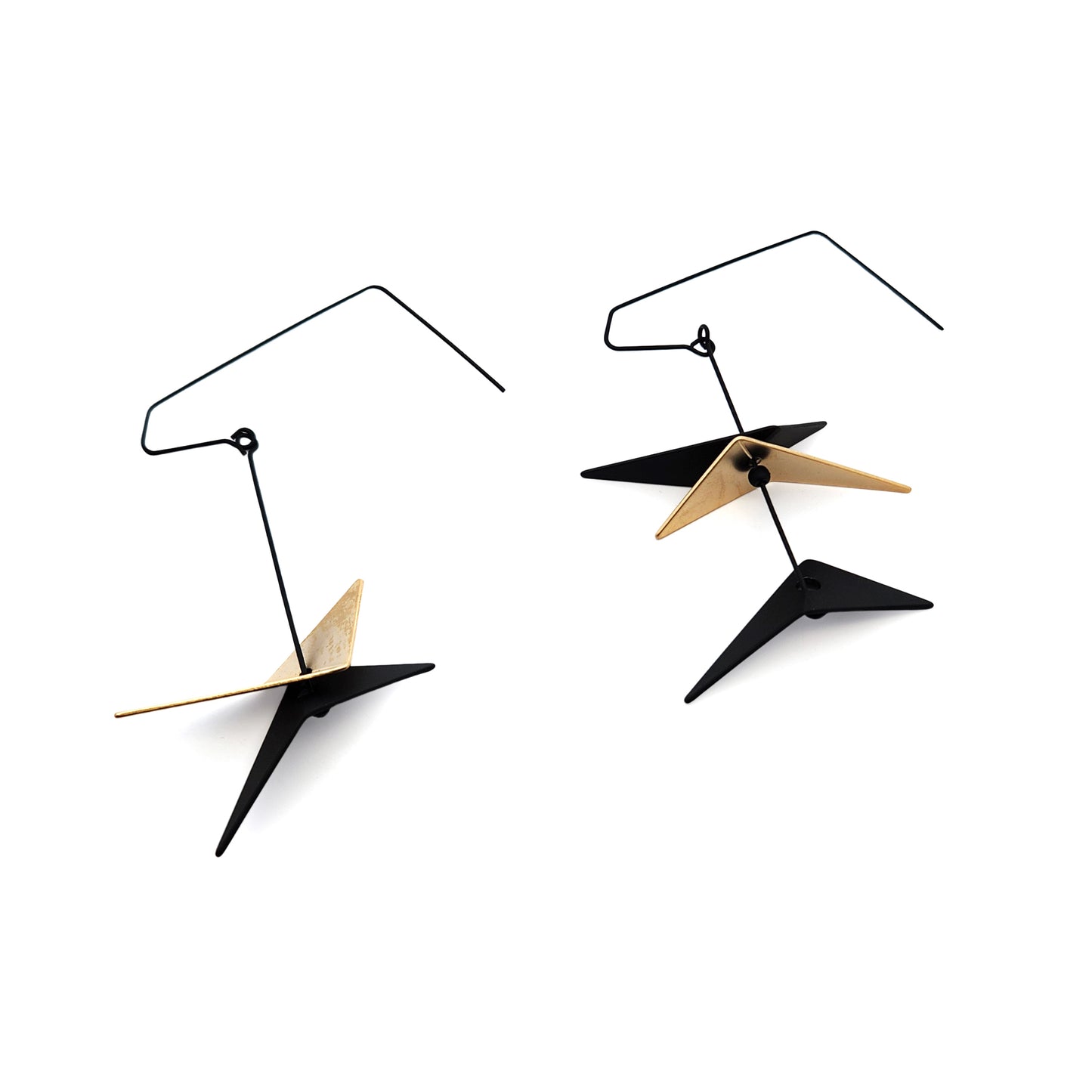 Faceted Triangle Drop Earrings