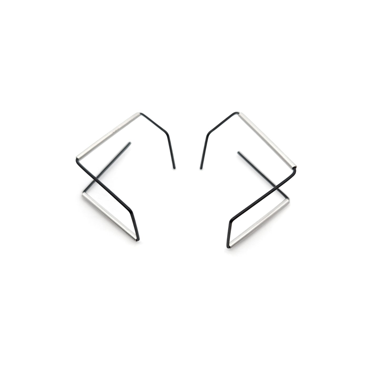 Silver Maze Hoop Earrings