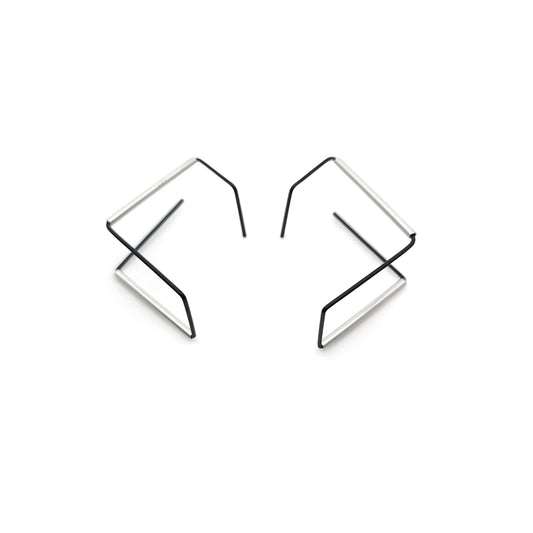 Silver Maze Hoop Earrings