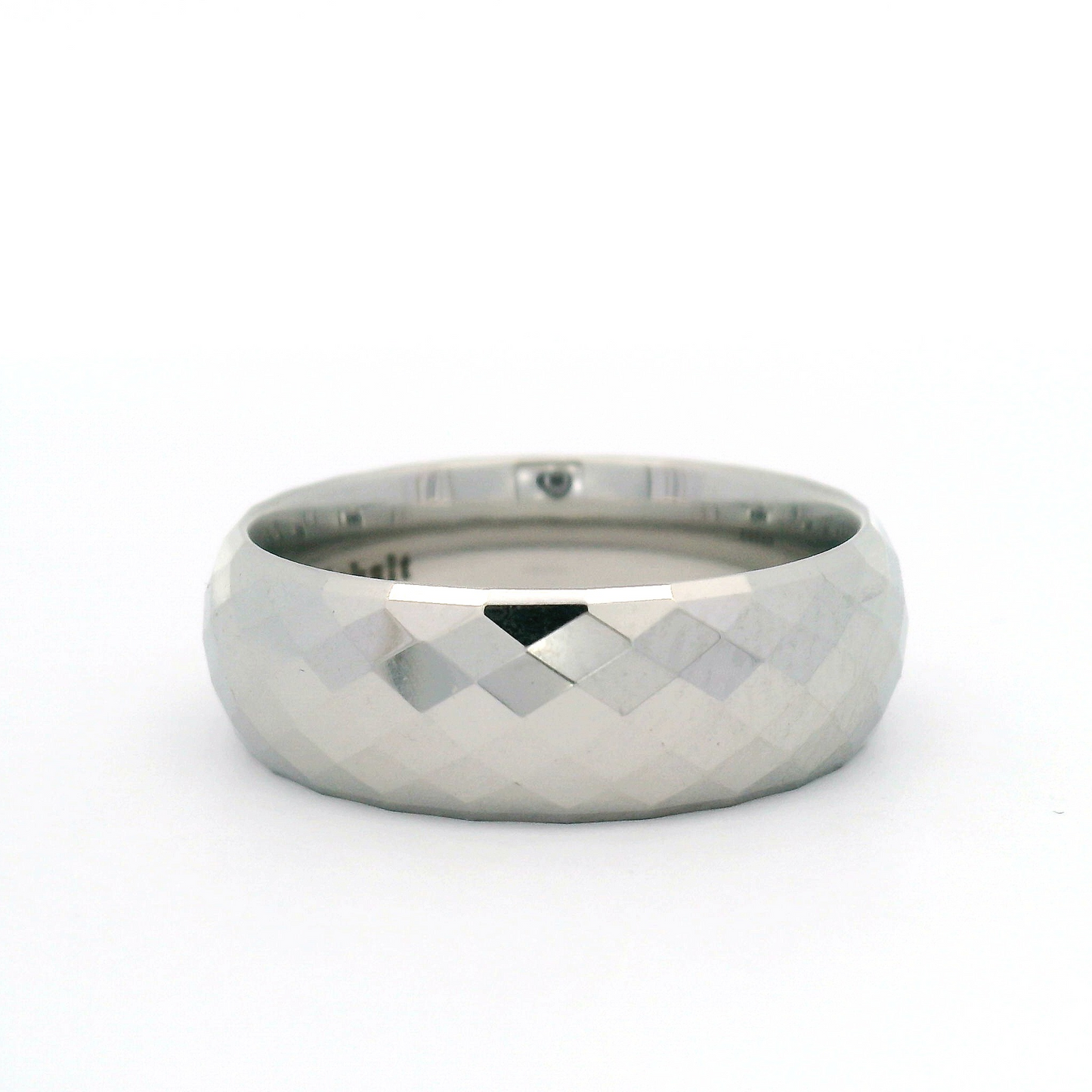 Cobalt 7.5mm Wide Faceted Diamond Pattern Band