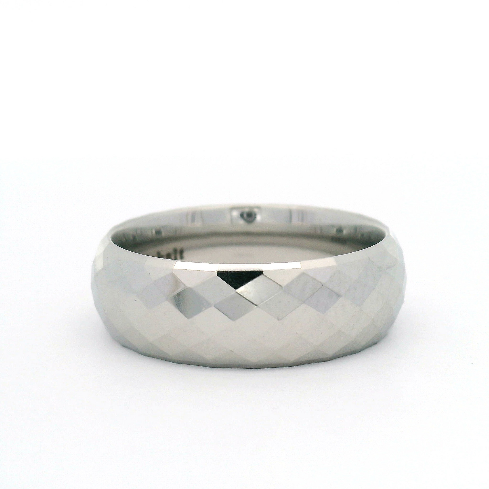 Cobalt 7.5mm Wide Faceted Diamond Pattern Band